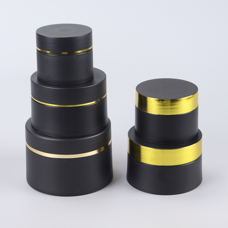 Recyclable 20g 30g 50g Black Cosmetic Packaging Jars Container Box Small Round Cylinder Shape for Cream