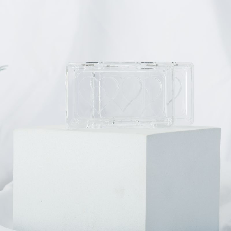 Chic Clear Heart Eyeshadow Packaging for Blush and Makeup