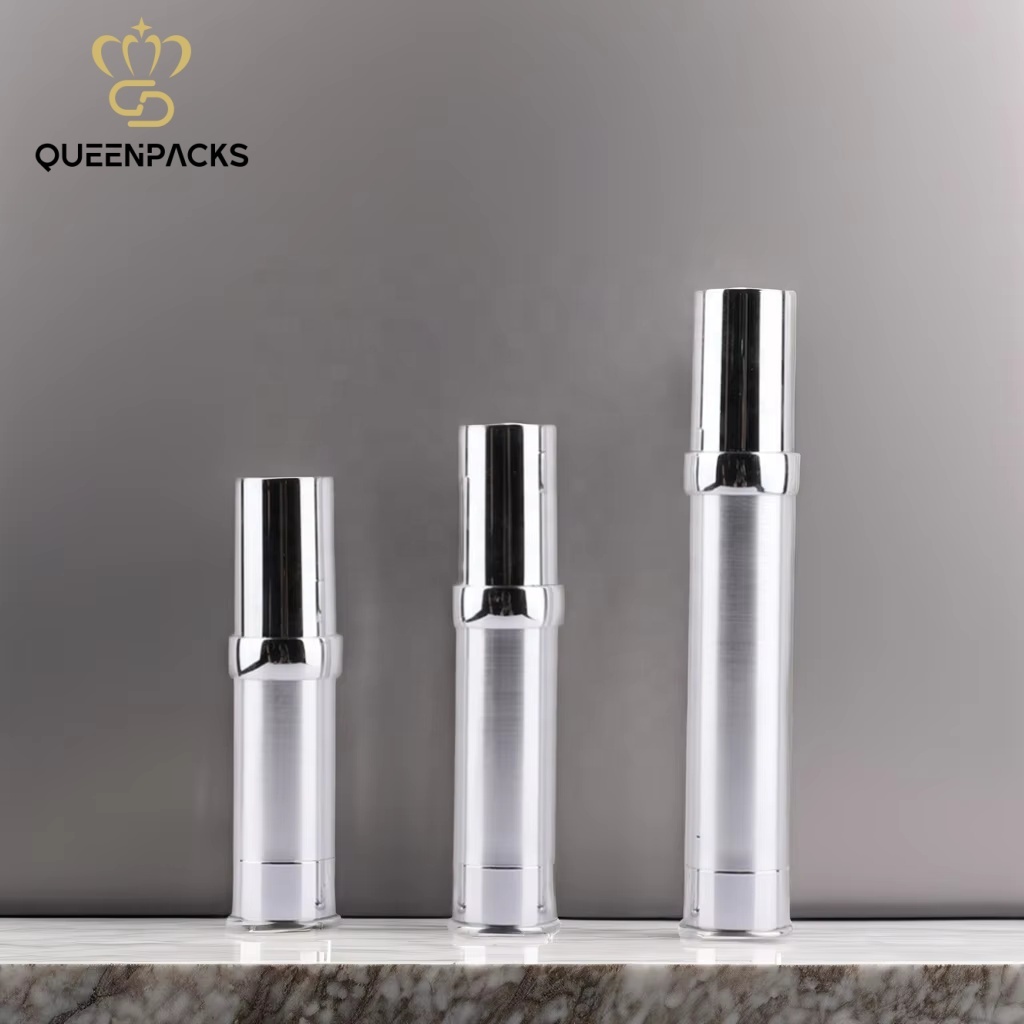 Luxury Airless Lotion Bottle Elegant Design 15ml 20ml 30ml Factory Direct Luxury Plastic Cosmetic Container Refillable PP