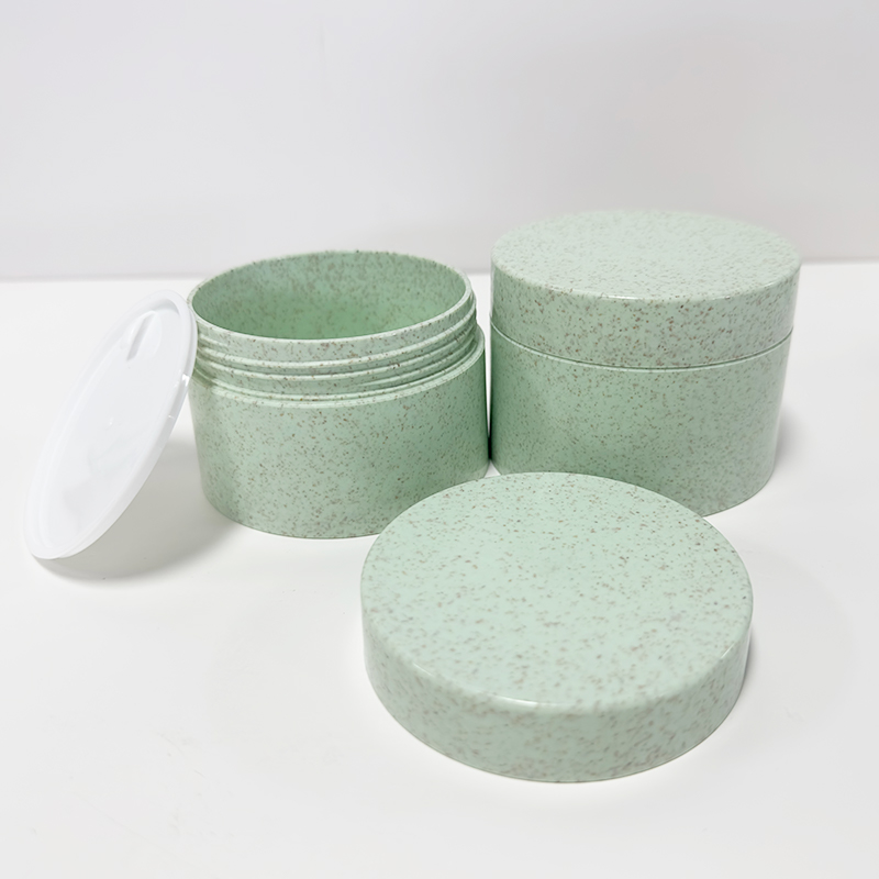Eco Friendly Wheat Cream Jar Container Wide Mouth 50g 100g 250g Wheat Straw Biodegradable Plastic Cosmetics Jar