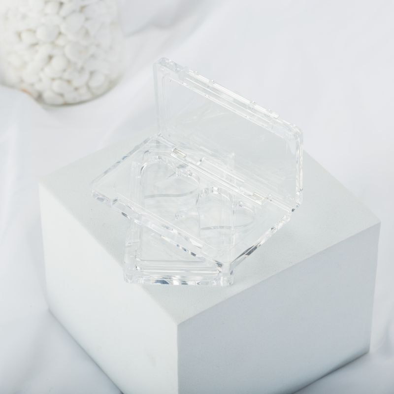 Chic Clear Heart Eyeshadow Packaging for Blush and Makeup