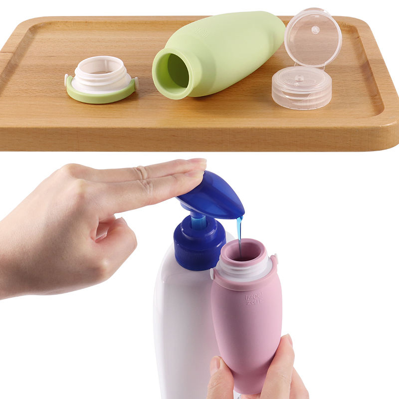 Top Picks Tsa Carry on Approved 4 in 1 Pack 90ml 60ml Reusable Silicone Squeeze Travel Size Cosmetic Toiletry Kit Bottle Set Bottles with Clear PVC Bag