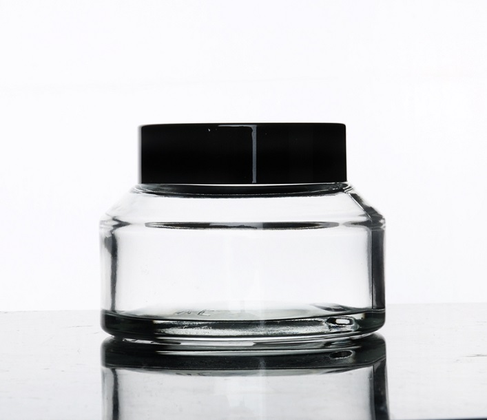 Cosmetic Packaging 8oz Frosted Glass Storage Jars with Lids Hot Sale Products