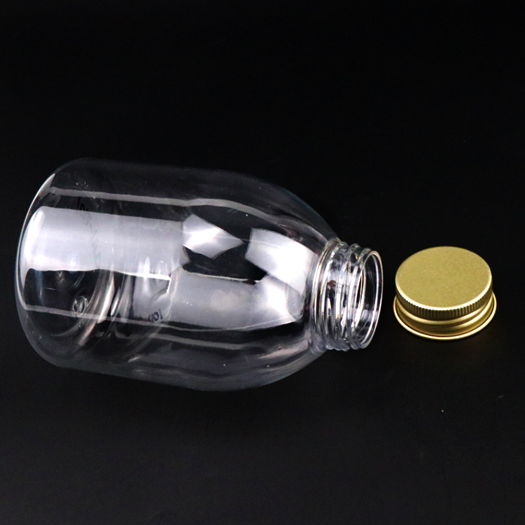 Custom Wholesale Recycled 330ml 500ml 16oz Pet Plastic Juice Beverage Bottle Packaging With Aluminum Cap
