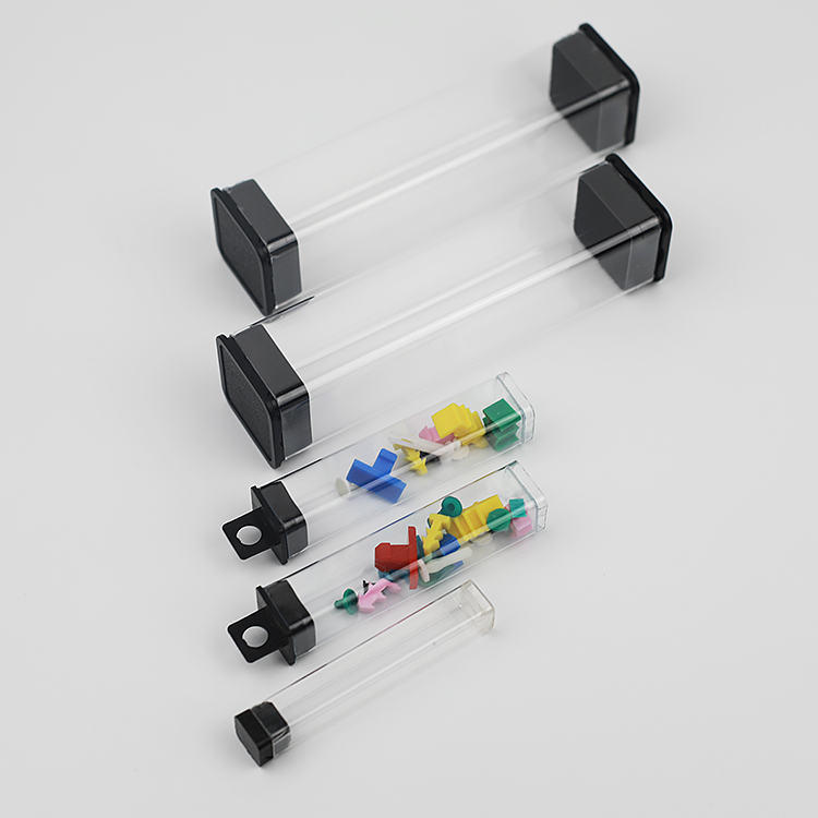 Elite Transparent Square Plastic Storage Tube for Visible Plastic Packaging