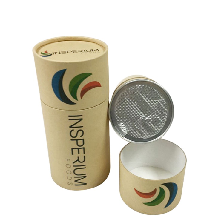 Customized Food Grade Cardboard Packaging Round Kraft Paper Tube Box with Creative Design