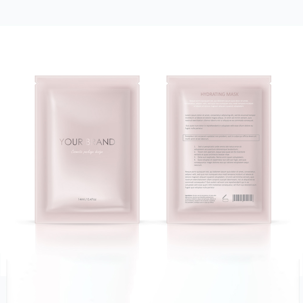 Customized 15ml Facial Mask Sachet Stand-Up Zipper Bag Aluminum Foil Cosmetic Packaging Small Pouch with Customized Design