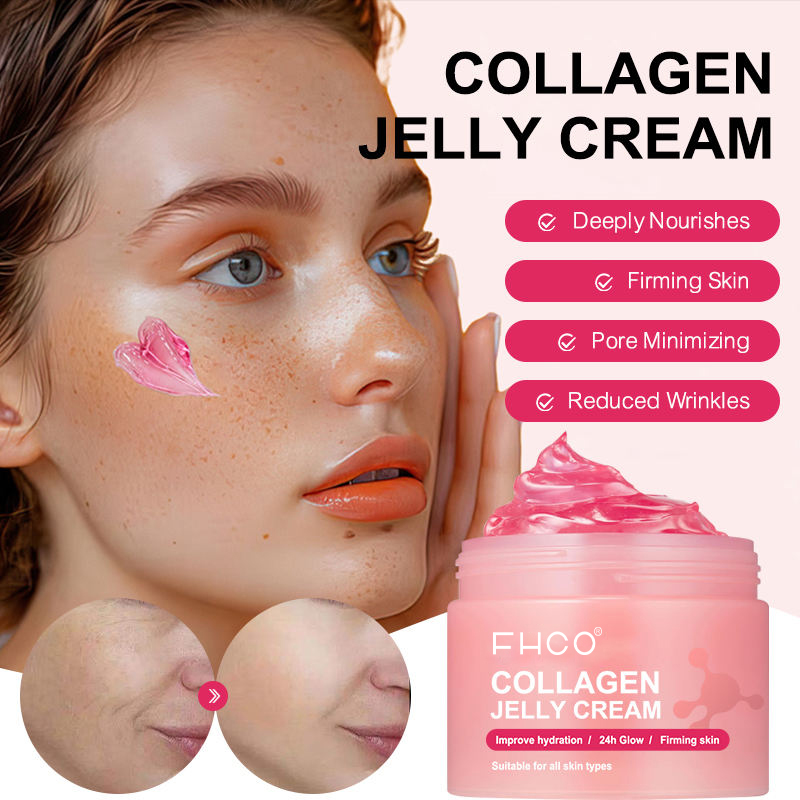 OEM Private Label Collagen Jelly Cream Firming Skin Pore Minimizing Deeply Nourishing Anti Aging Face Moisturizer Gel