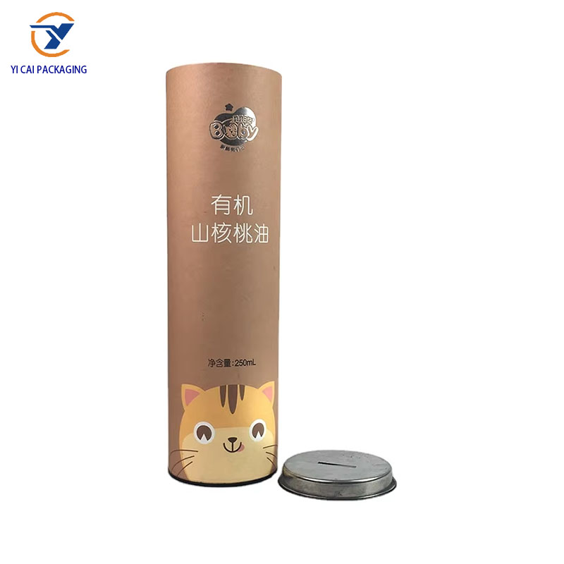 Environmental protection Iron Lid Paper Tube Red Wine Food Cup Clothes Packaging Tube Tea Food Packaging Tube Box