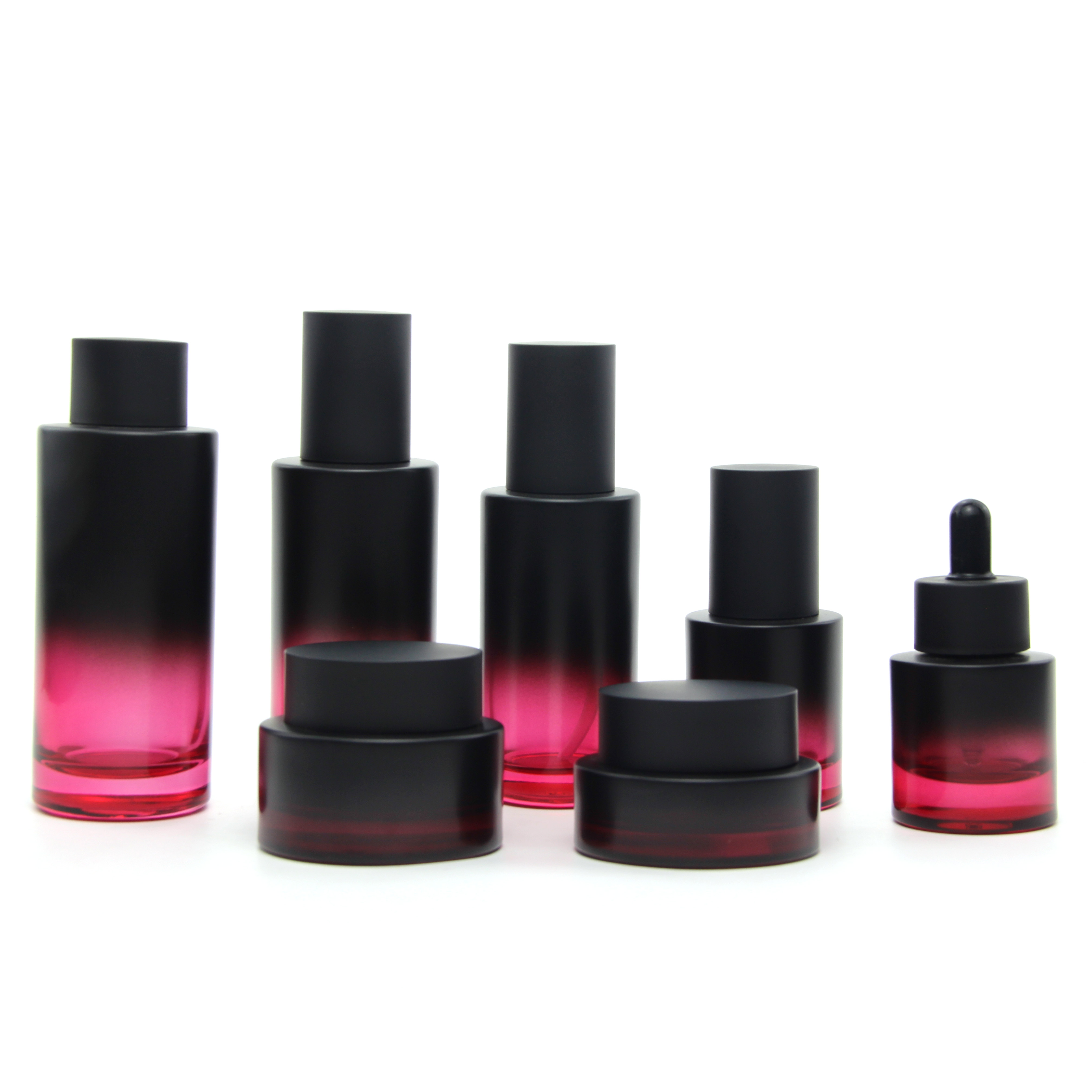 New Design Luxury Thick Bottom clear Cosmetic Serum Lotion Pump Bottle Glass Bottles and Jars Dropper Bottle Skincare Packaging