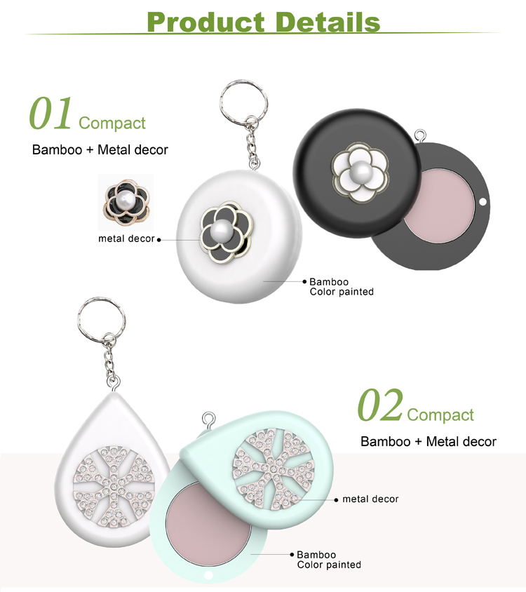 Innovation Makeup Jewelry Biodegradable Wooden Refillable Magnetic Empty Solid Perfume Keychain Container Packaging