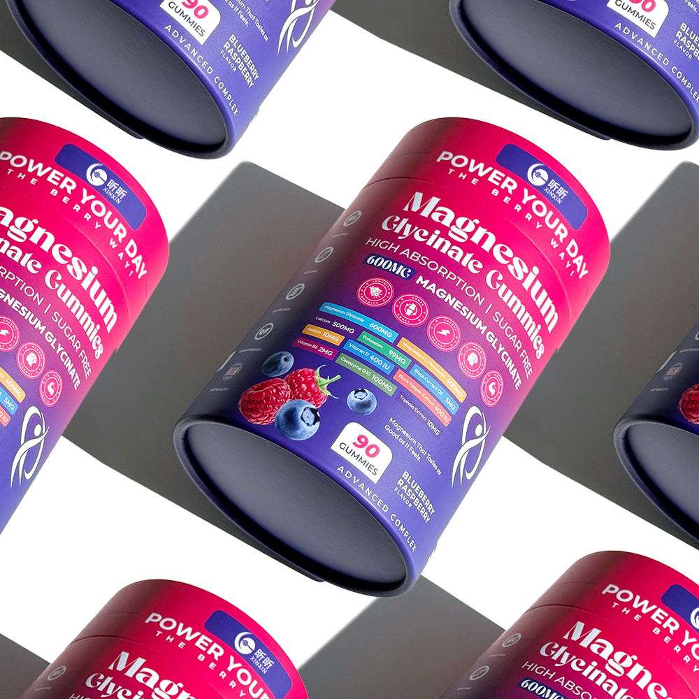 Food Grade Moisture-Proof Supplement Paper Tube Packaging for Snack Sugar Custom Printed Recyclable Cylinder Box for Protein