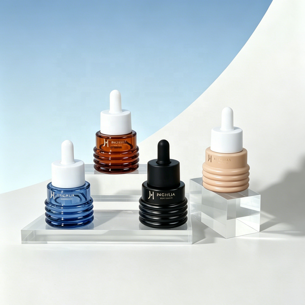 Custom Unique Cosmetic Skincare Serum Packaging Bottle 30ml Glass Essential Oil Dropper Bottle