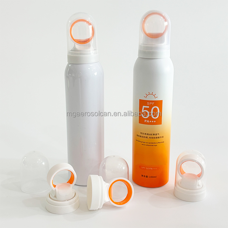 Wholesale Empty 100ml 150ml 200ml Aluminum Aerosol Metal Cans Scratch-Resistant Logo Printing for Sunscreen Spray