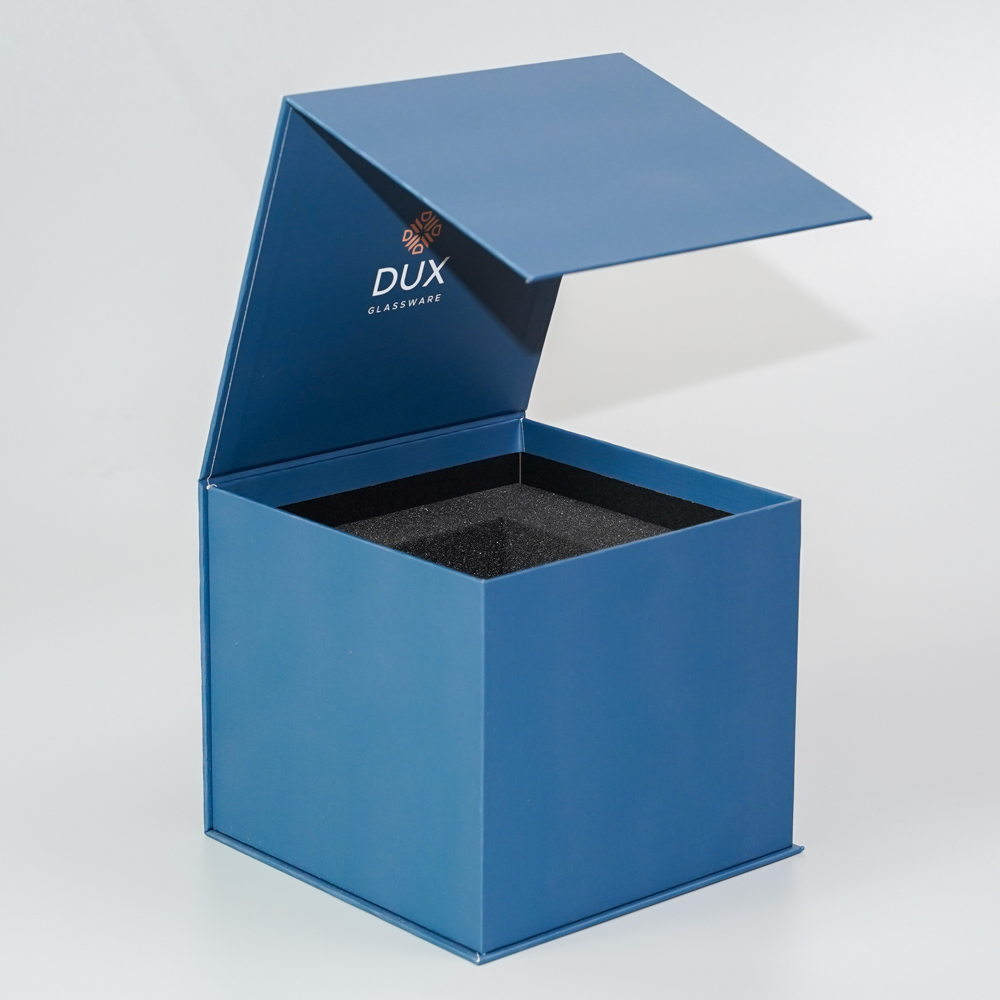 Matte black magnetic cardboard box flat folded state