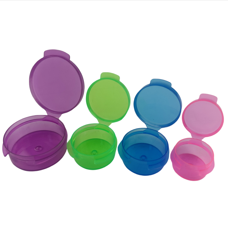 Mini Cosmetics Sample Packaging Hinge Flip Plastic Jar With Flip Top Cap