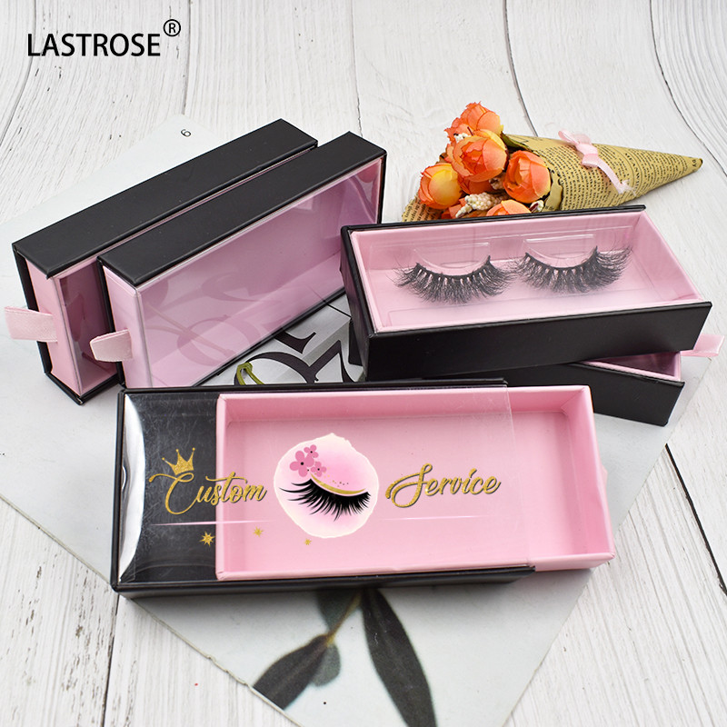 Pink Nude Empty Lash Packaging Boxes Custom logo False Eyelashes case Private Label 3D Mink Eyelash Packaging Box