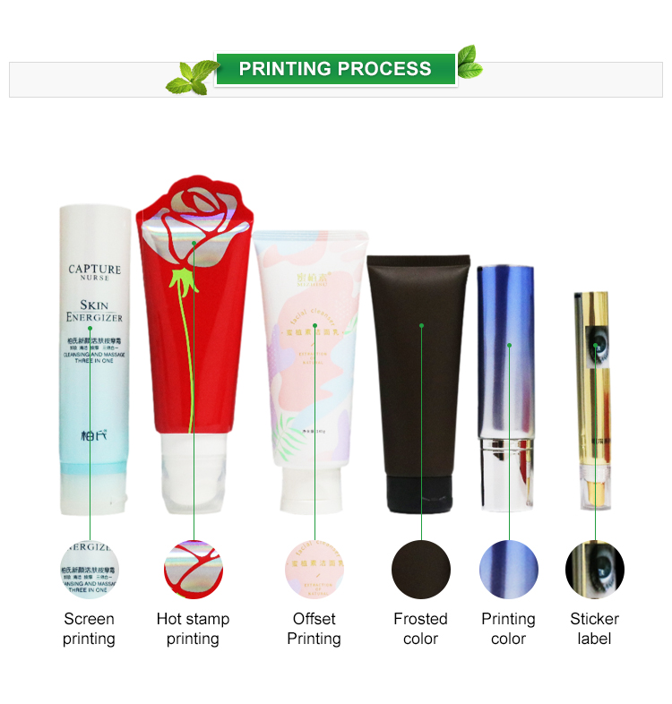 Fuyun Gold Tone Oval Soft Empty Tubes Plastic Cosmetic Cream Lotion Facial Cleanser Packaging Screw Cap False Eyelashes Blush