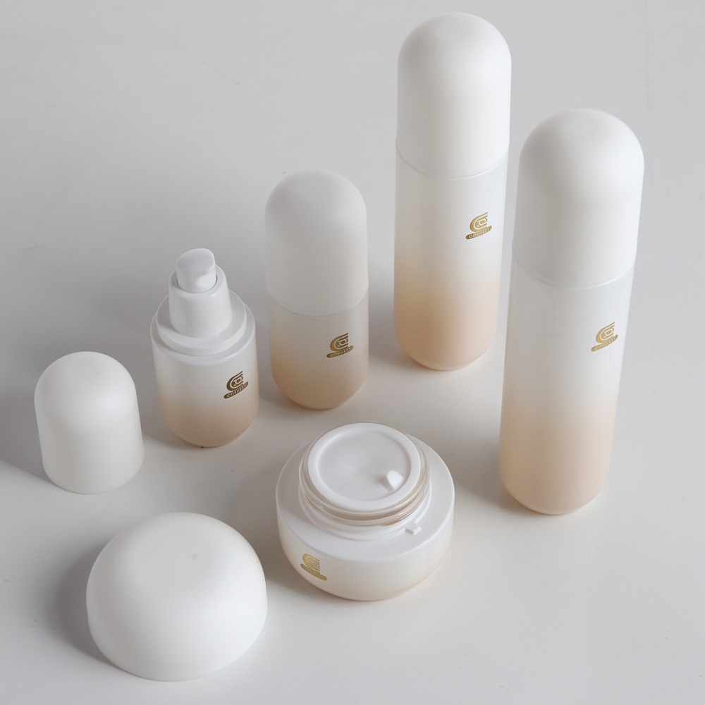 Empty 50g Custom Color Round Gradient Color Glass Cosmetic Packaging Cream Jars Packaging