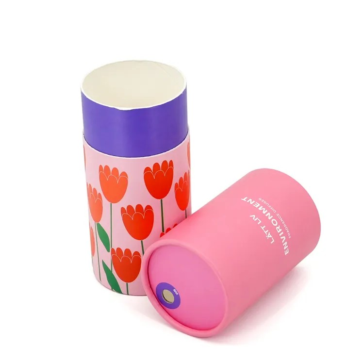 Wholesale Recyclable Cylinder Tube Box Packaging Paper Tube with UV Glossy and Vanishing Printing