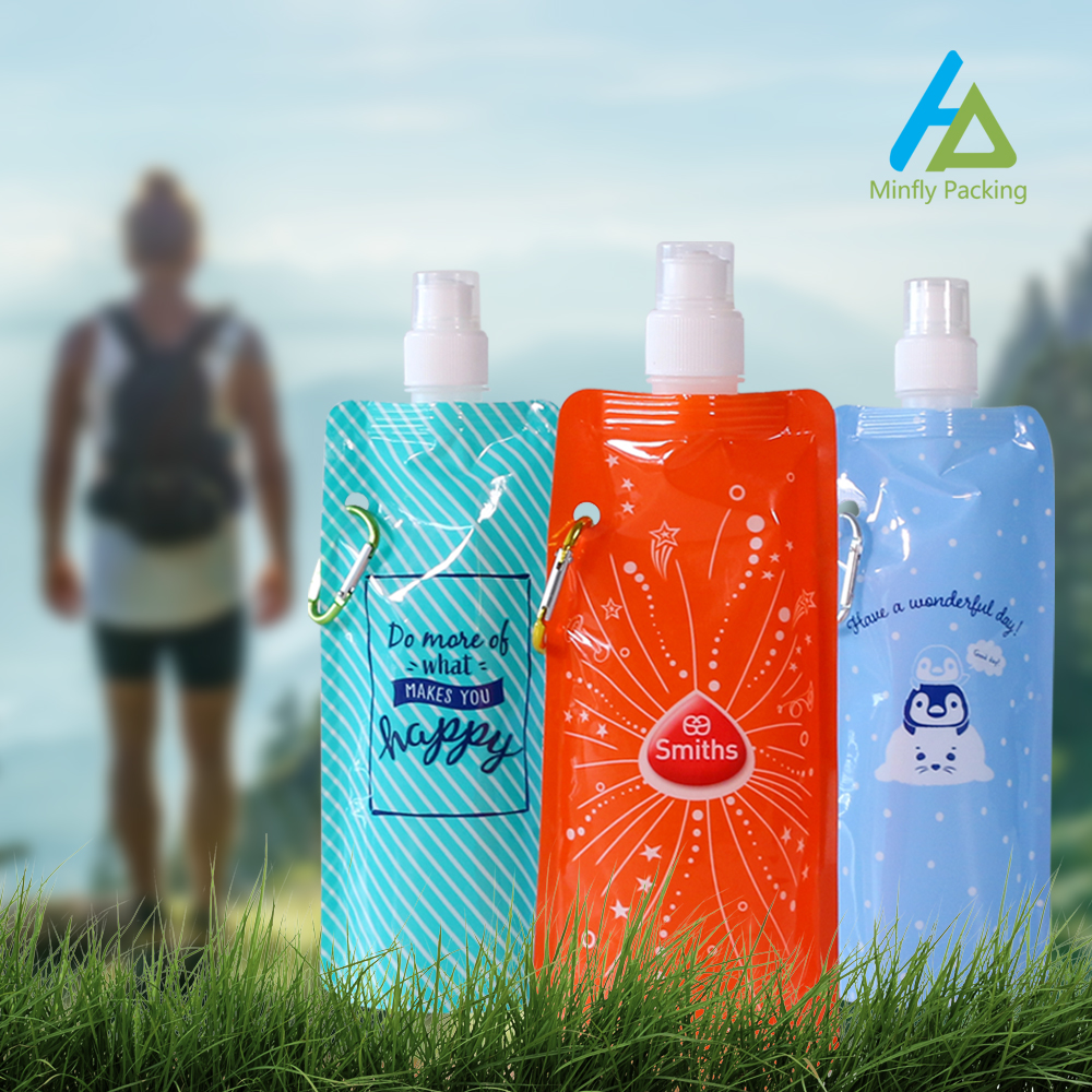 Minfly Digital Printing Custom Plastic Stand up Filling Liquid 30ml 200ml 250ml Milk Juice Shampoo Beverage Sealing Spout Bags