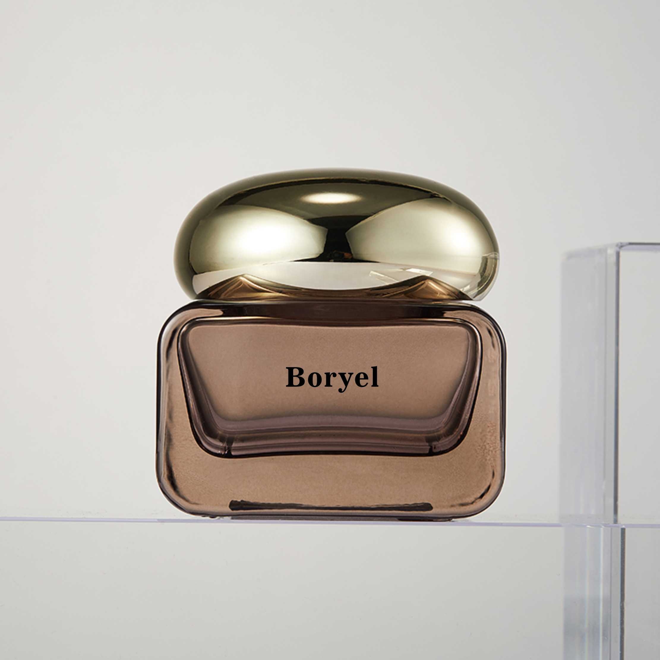 Luxurious Skincare Product Glass Bottle Set 30ml 50ml 100ml Brown Skincare Packaging Lotion Bottle with Pump Square Glass Jar