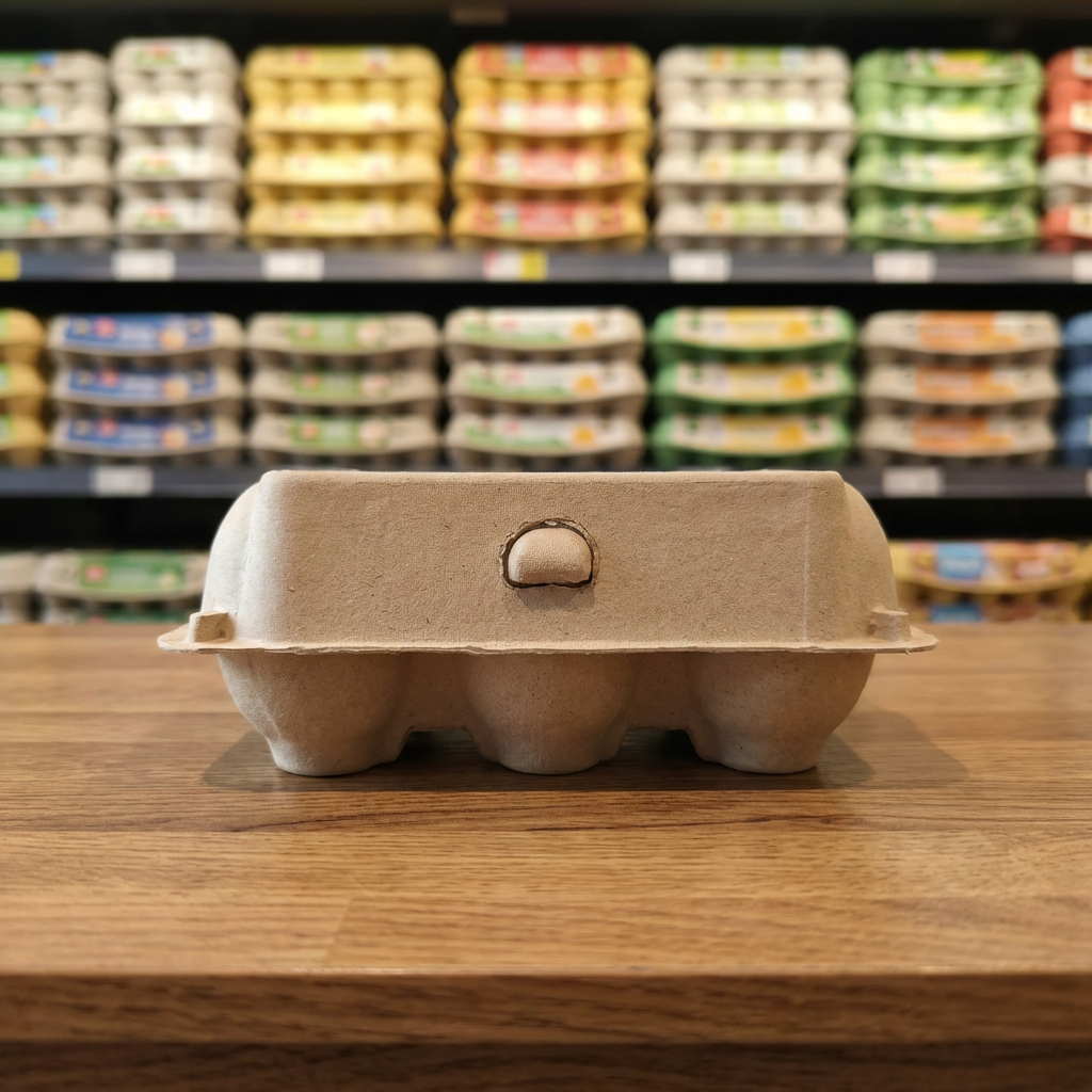 Biodegradable Molded Pulp 6 Egg Cartons Custom Logo Recyclable Pulp Packaging Eco Friendly Shipping Box