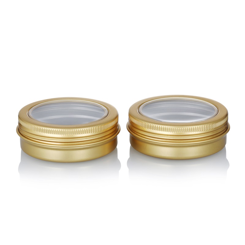 10g 10ml Empty Nail Storage Box PVC Clear Window Gold Silver Black Cosmetic Container Aluminum Tin Jars Packaging for Lip Balm