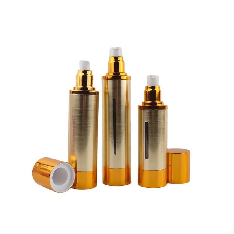 100MLluxury Silver Gold Aluminum Cosmetic Spray Airless Dispenser Pump Plastic Bottle80ml100ml120ml