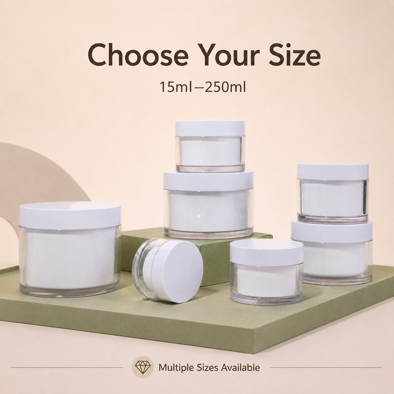 Refillable 50g Zero Waste Jar PCR Eco, FDA Grade, Double Wall with Replaceable Inner Cup, Sustainable Packaging plastic jar
