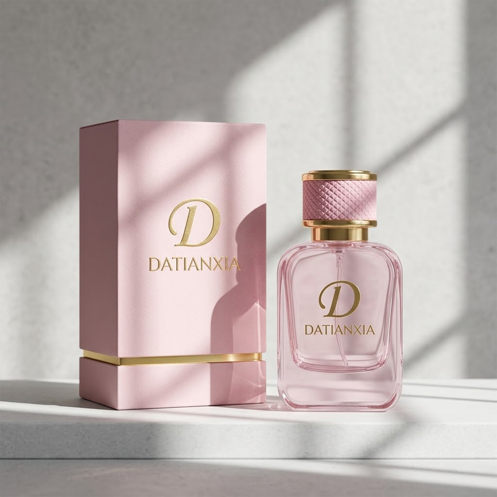 Exclusive Custom Transparent Color Men's Perfume Glass Bottle High-end Perfume Bottle With Black Magnetic Cap Custom Gift Box