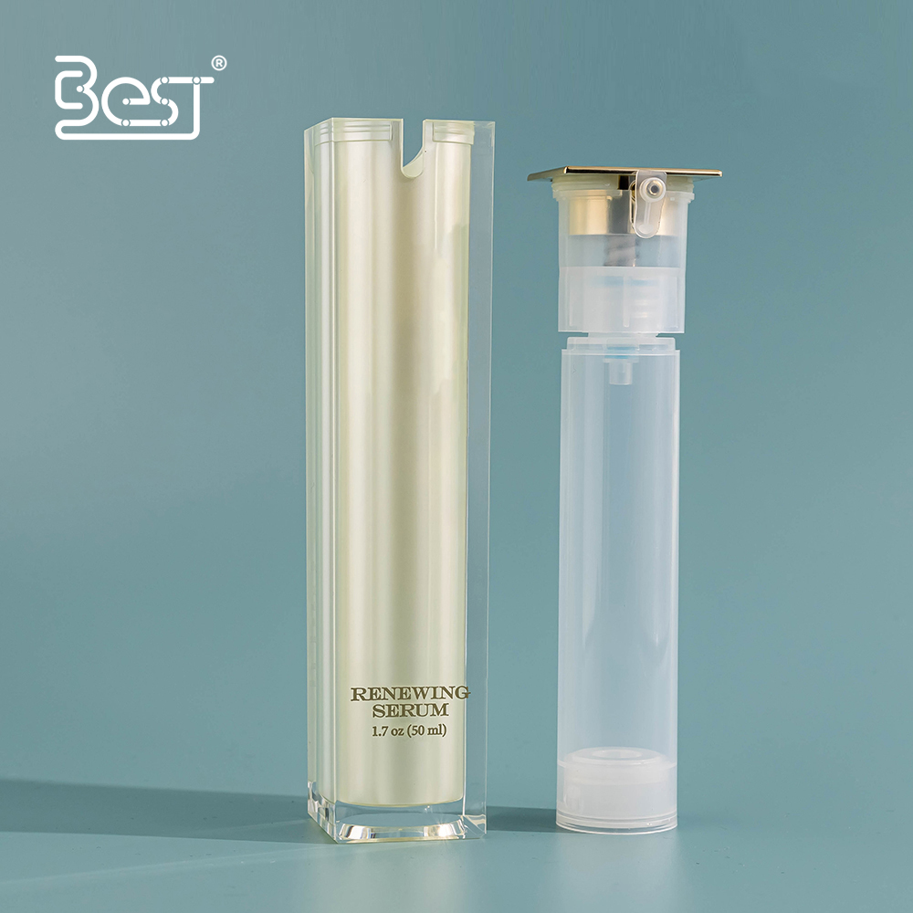 Wholesale Double Wall Frosted Airless Acrylic Bottles 15ml 30ml 50ml Travel Containers for Skin Care Serum &amp; Lotion