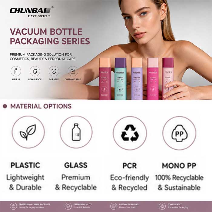 Private Label Flat Shoulder Frosted Matte Vacuum 10ml 100ml 50ml Skincare Cream Sprayer Lotion Pump Airless Pump Bottle
