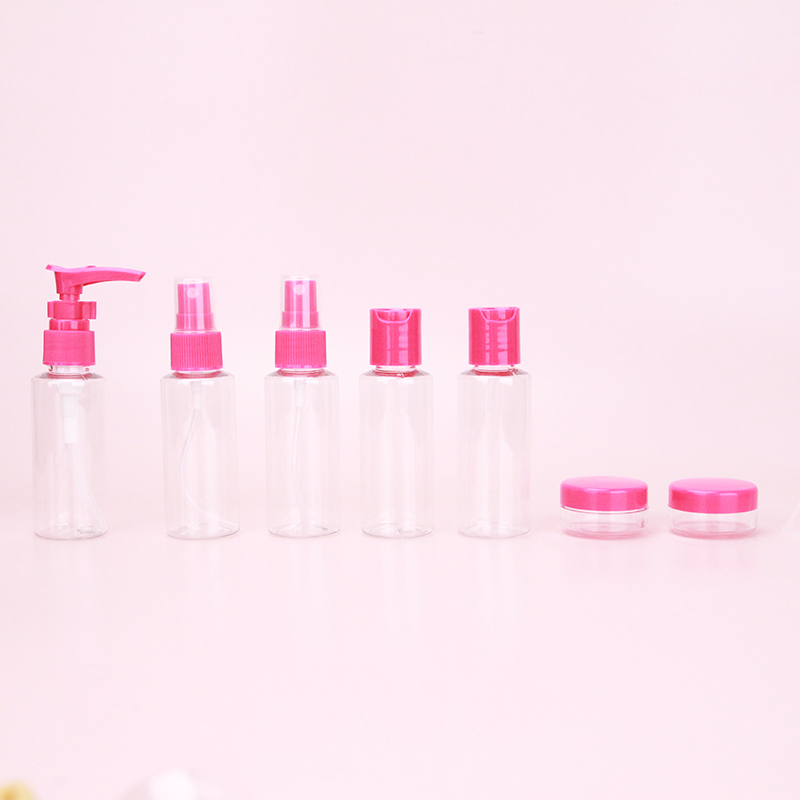 Plastic Bottle Packaging Set for Cosmetic Transparent Round Plastic Bottle Packaging Set 30ml 10g Plastic Bottle Packaging Set