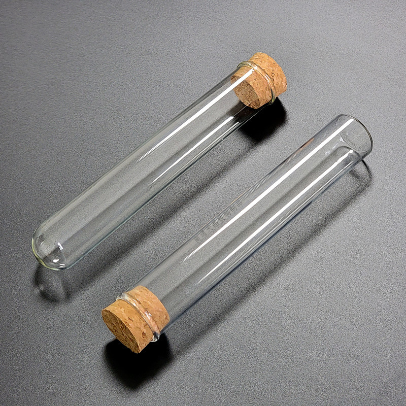 Customizable Flat Bottom Round Bottom Pharmaceutical Borosilicate Tube Glass Pipe Cylinder With Cap Test Tube Bottle With Cork