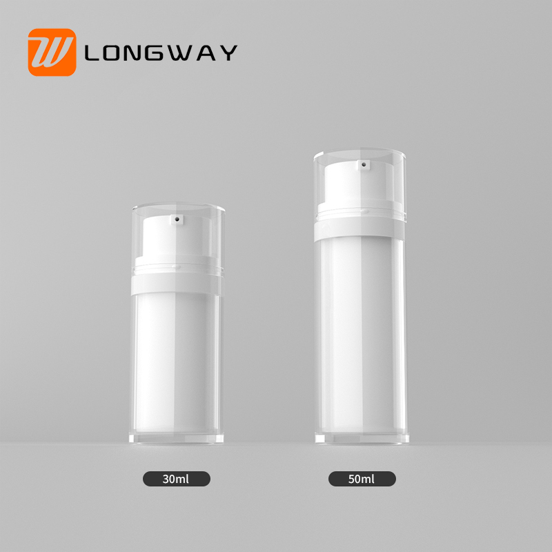 Custom White Luxury Airless Cosmetic Bottle with Plastic Lotion Pump High Quality Plastic Bottles