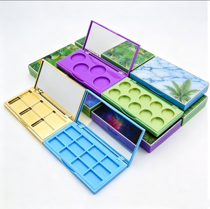 China Makeup Palette Manufacturer Luxury Cosmetic Eye Face Nail Eyeshadow Palette Packaging Box Private Label Makeup Portable Travel Eyeshadow Case Packaging
