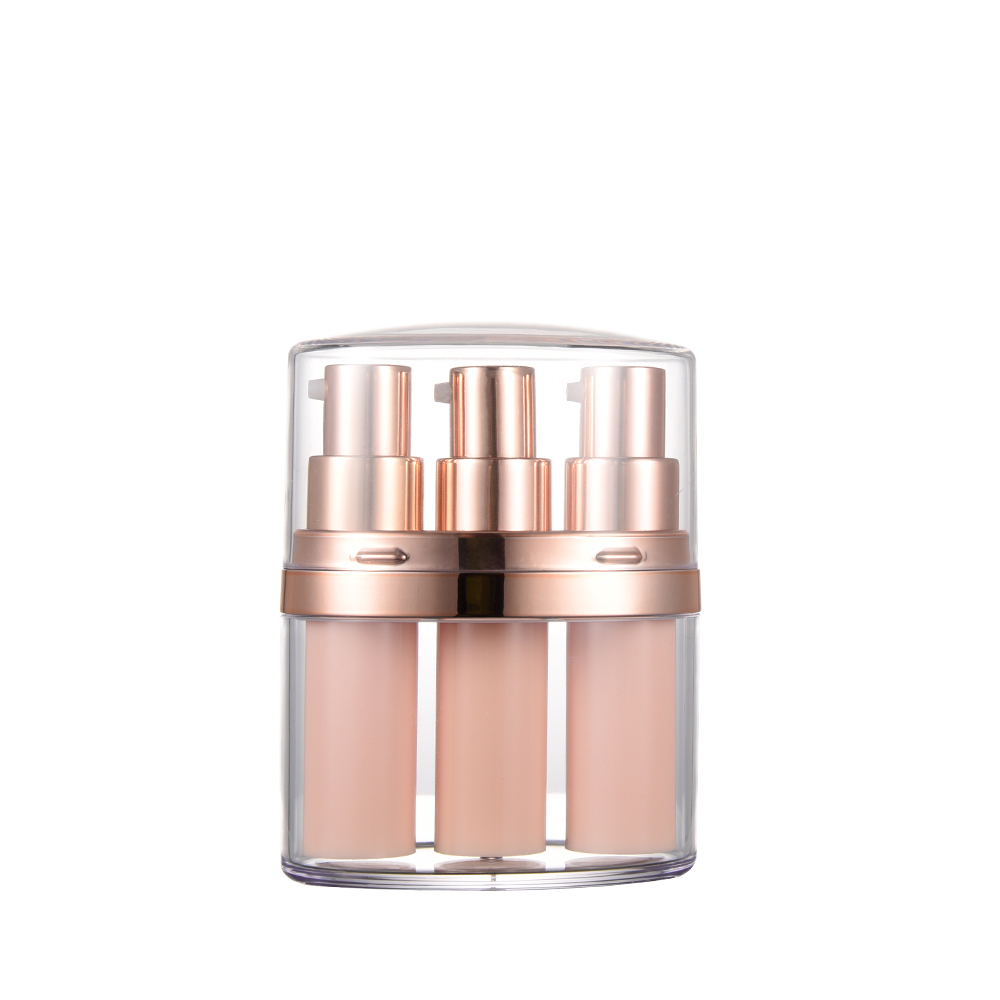 Luxury Airless 15g &amp; 30g Acrylic Cream Jars for Clear Plastic Lids Custom Logo Skincare Packaging Bottle