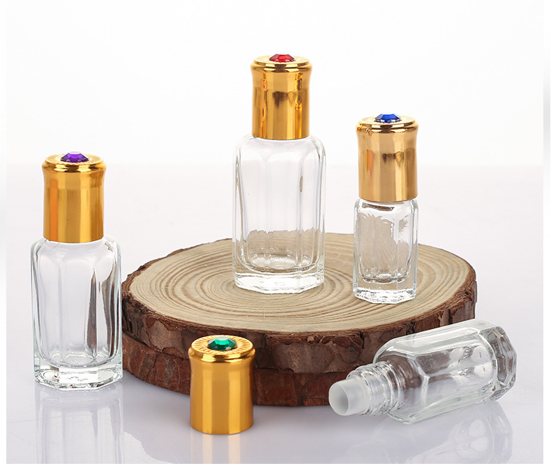 3ml 6ml 9ml 12ml Thick Bottom Glass Essence Cosmetic Packaging Flat Shoulder Glass Roller Bottle Essential Oil Bottle