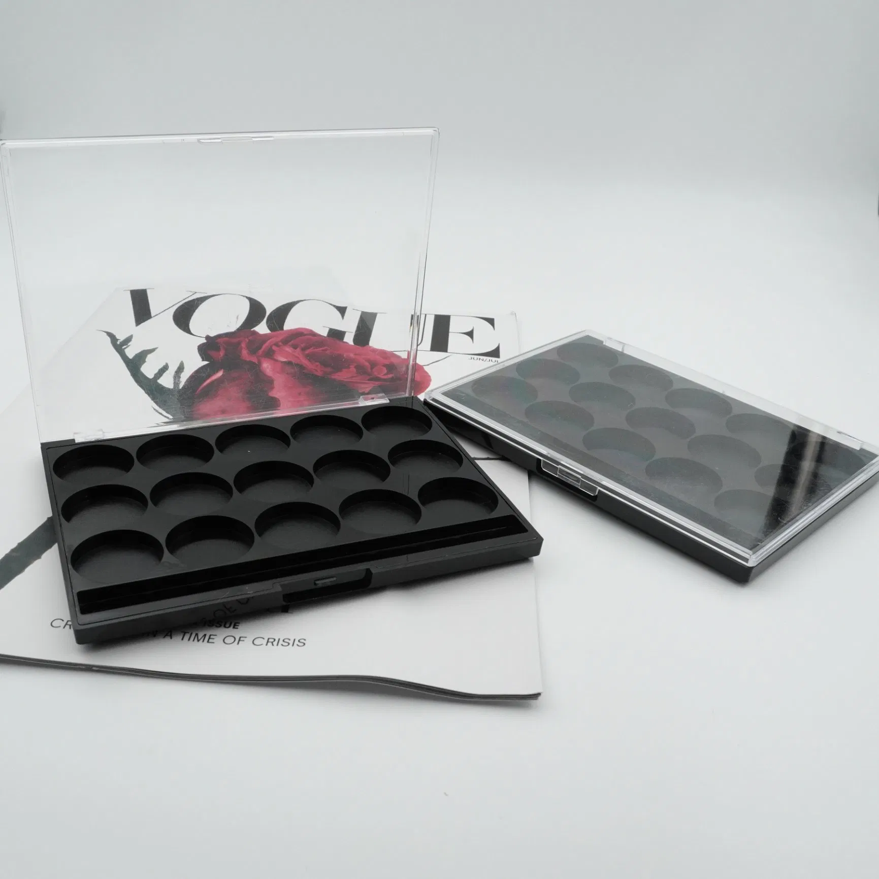 Square Glitter Empty Eyeshadow Highlight Case Blush Box Eye Shadow Cosmetic Packaging Makeup Products Tray Set