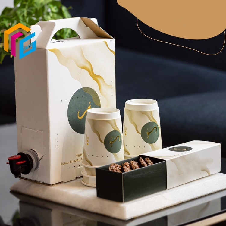 Coffee Bag In Box For Take Away With Handle And Water Bag In Box 1L 2L 3L Colorful Logo Drip Disposable Coffee Dispenser