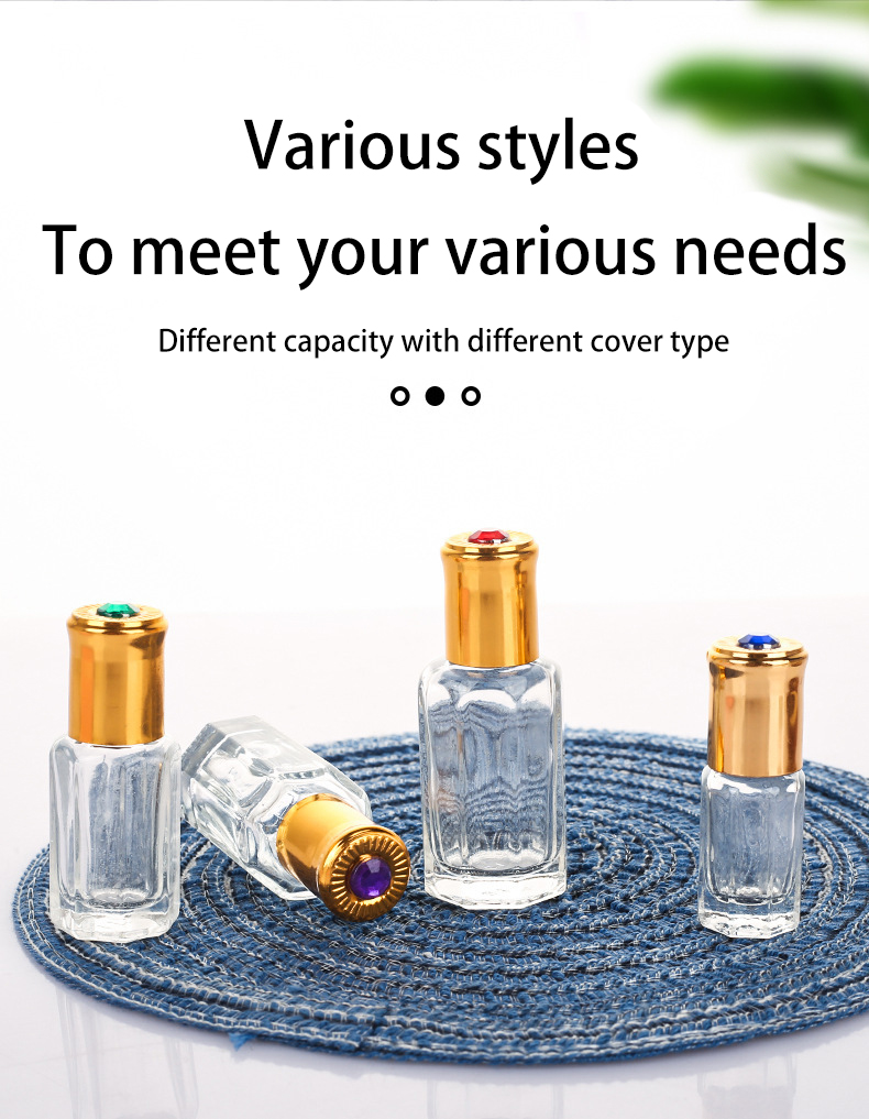 3ml 6ml 9ml 12ml Thick Bottom Glass Essence Cosmetic Packaging Flat Shoulder Glass Roller Bottle Essential Oil Bottle