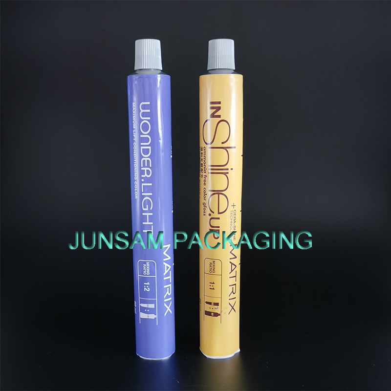 Squeeze Aluminum Hair Colorant Cream Personal Care Cosmetic Packaging Paint Container