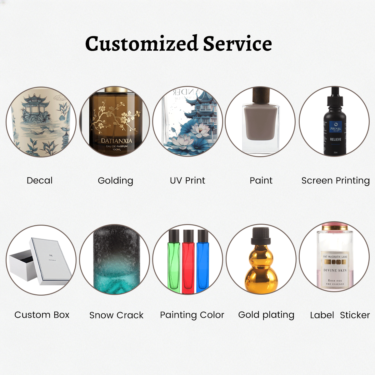 Exclusive Custom Transparent Color Men's Perfume Glass Bottle High-end Perfume Bottle With Black Magnetic Cap Custom Gift Box