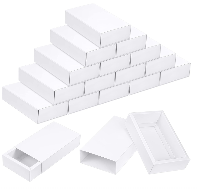 Mini Biodegradable Kraft Paper Box for Business Cards White Cardboard Packaging for Tea Soap Jewelry Party Favors Crafts More