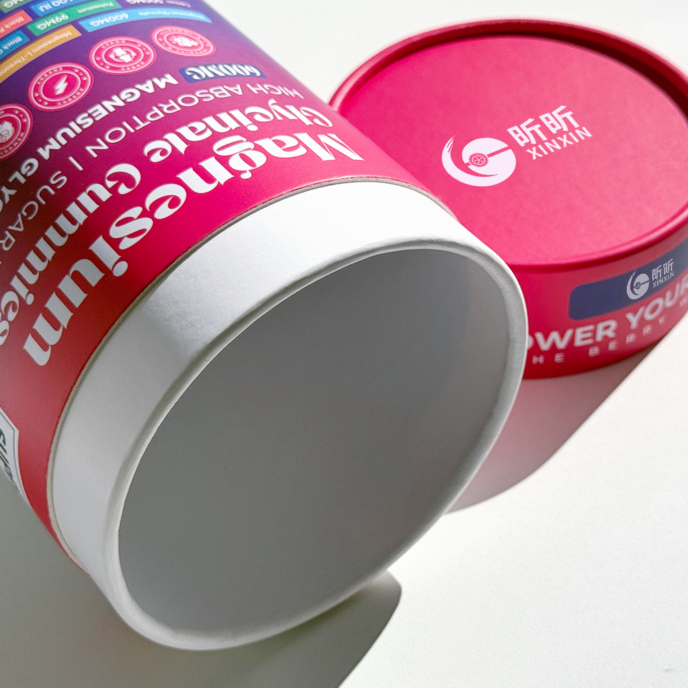 Food Grade Moisture-Proof Supplement Paper Tube Packaging for Snack Sugar Custom Printed Recyclable Cylinder Box for Protein