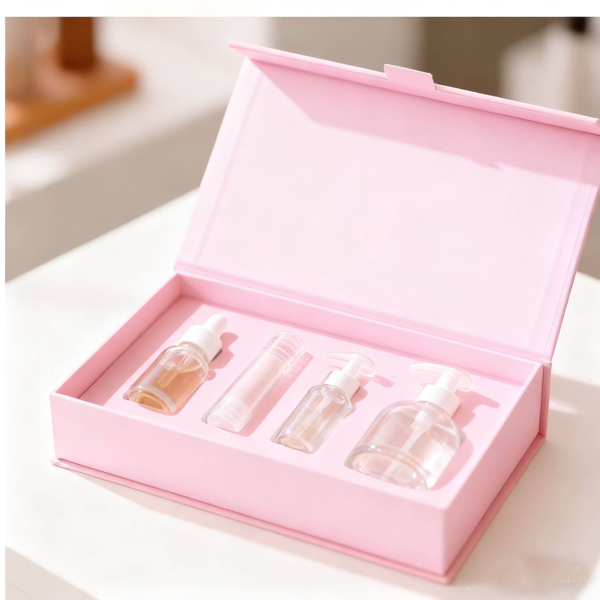 Custom Logo Glossy Lamination Eco-Friendly Recycled Luxury Cosmetic Package Magnetic Cardboard Paper Packaging Gift Boxes Sponge