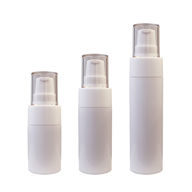White Cosmetic Vacuum Airless Pump Bottle 15ml 30ml 50ml Plastic for Lotion Skin Care Packaging Screen Printing Surface Handling