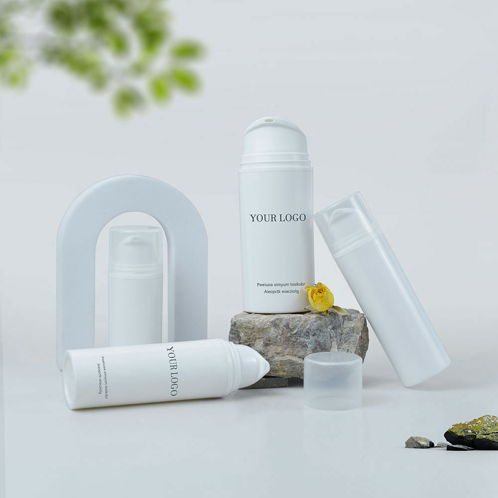 Custom logo Airless Pump Bottle White Plastic 30ml 50ml 80ml 100ml 120ml 150ml 200ml Airless Vacuum Cosmetic Pump Bottle