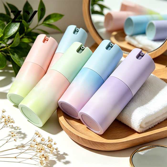 Round Cap Mono PP AS PS Skincare Cream 30ml 50ml 100ml Spray Cosmetic Serum Lotion Plastic Airless Pump Bottle Packaging